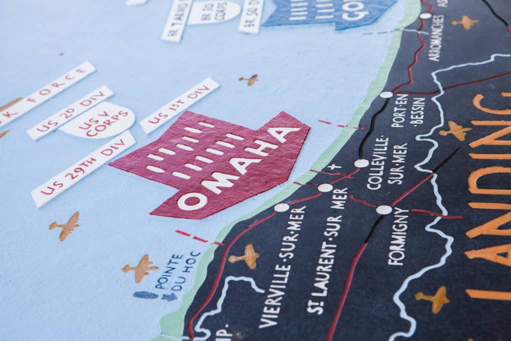 carte du débarquement du secteur Omaha le jour j - d day